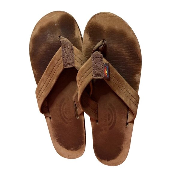 Rainbow Leather Luxury Thong Sandals Flip Flops Women's M Size 7.5/8.5 - Picture 1 of 6